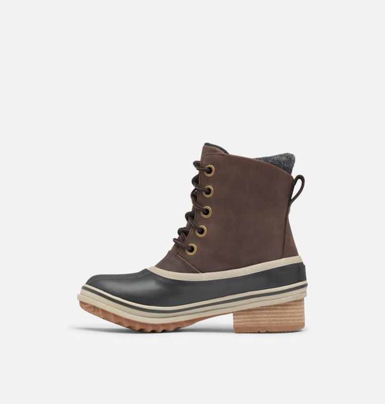 Sorel Dam Gummistövlar Svarta/Brun - Slimpack™ Iii Lace Duck Mid - UZS-407582